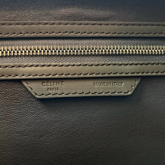 CELINE Tri-Color Pony Hair Calfskin Leather Mini Luggage Tote Bag Red Beige - Picture 15 of 16